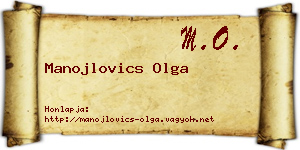 Manojlovics Olga névjegykártya